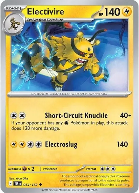 Electivire #054/162 Reverse Holofoil Pokémon card from Temporal Forces