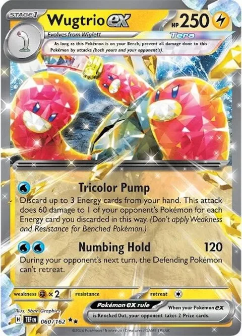 Wugtrio ex #060/162 Holofoil Pokémon card from Temporal Forces