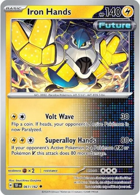 Iron Hands #061/162 Reverse Holofoil Pokémon card from Temporal Forces