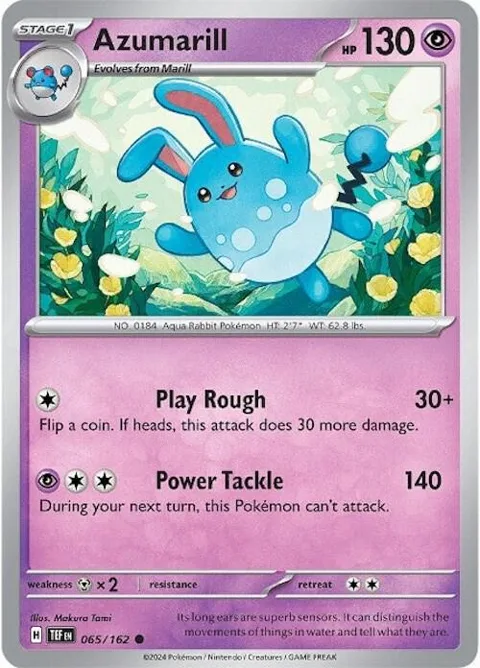 Azumarill #065/162 Pokémon card from Temporal Forces