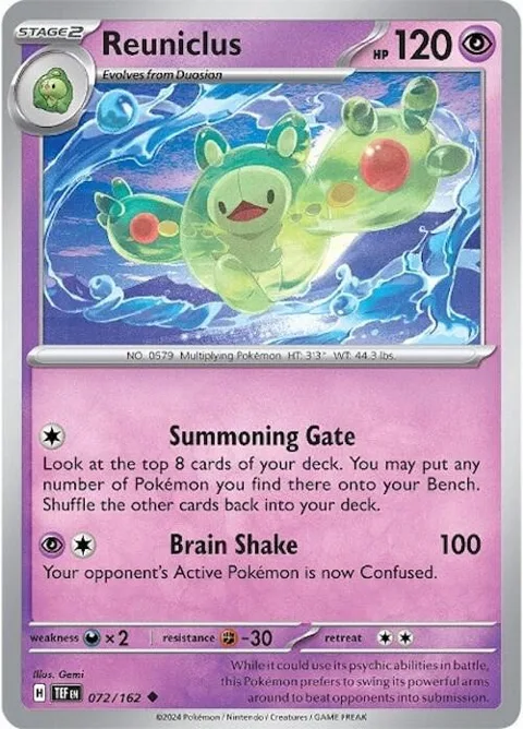 Reuniclus #072/162 Reverse Holofoil Pokémon card from Temporal Forces