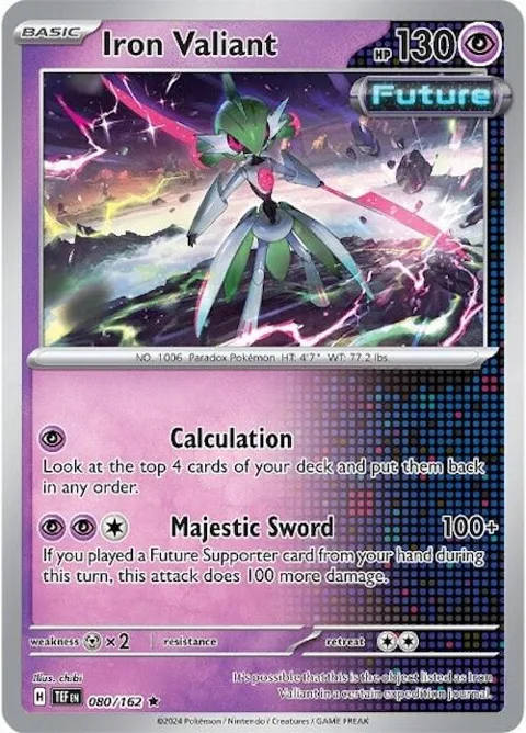 Iron Valiant #080/162 Holofoil Pokémon card from Temporal Forces