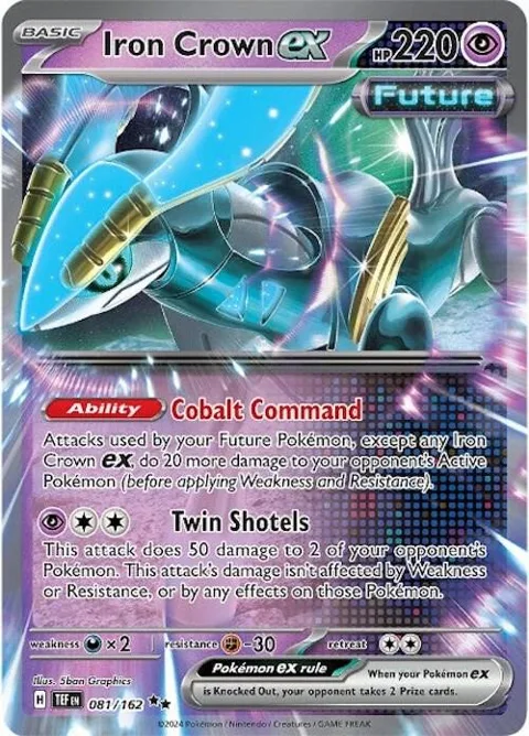Iron Crown ex #081/162 Holofoil Pokémon card from Temporal Forces