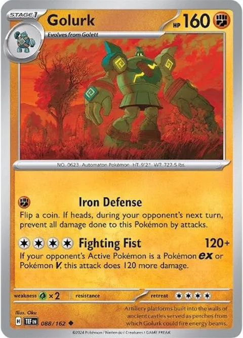 Golurk #088/162 Pokémon card from Temporal Forces