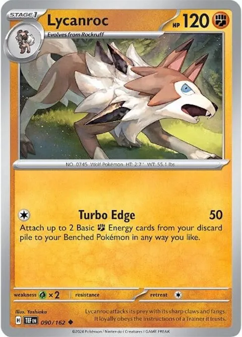 Lycanroc #090/162 Pokémon card from Temporal Forces