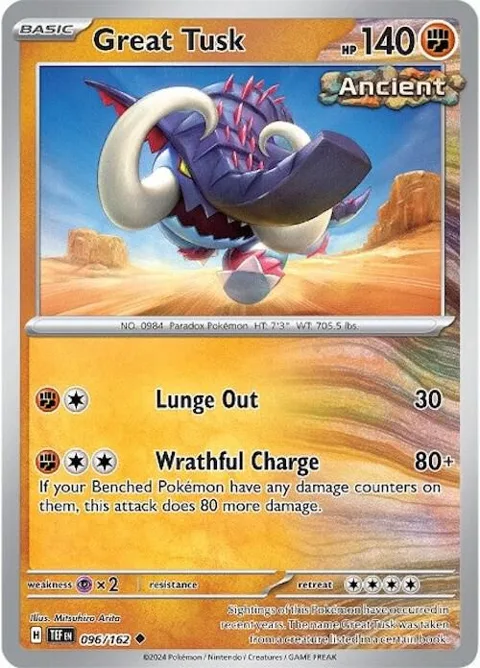 Great Tusk #096/162 Pokémon card from Temporal Forces