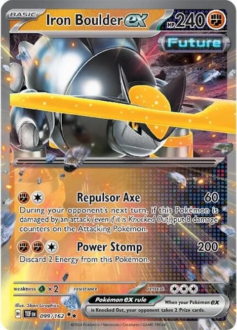 Iron Boulder ex #099/162 Holofoil Pokémon card from Temporal Forces