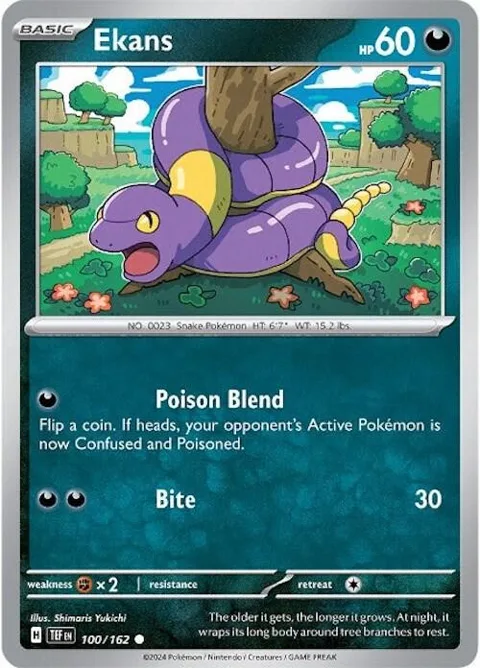 Ekans #100/162 Pokémon card from Temporal Forces