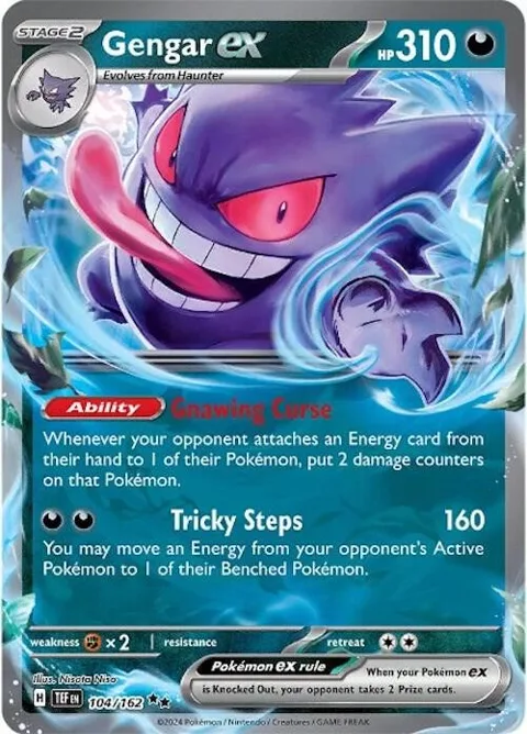 Gengar ex #104/162 Holofoil Pokémon card from Temporal Forces