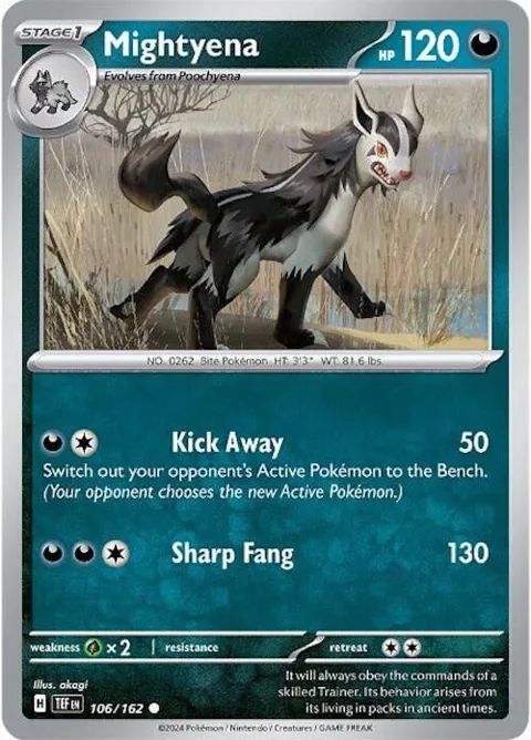 Mightyena #106/162 Pokémon card from Temporal Forces