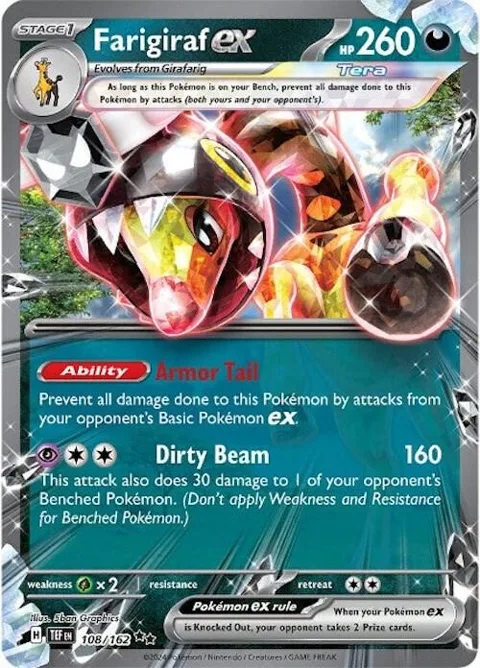 Farigiraf ex #108/162 Holofoil Pokémon card from Temporal Forces