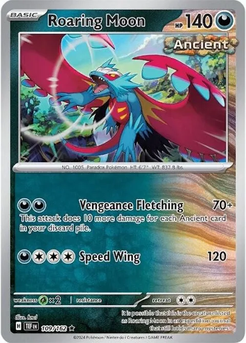 Roaring Moon #109/162 Reverse Holofoil Pokémon card from Temporal Forces