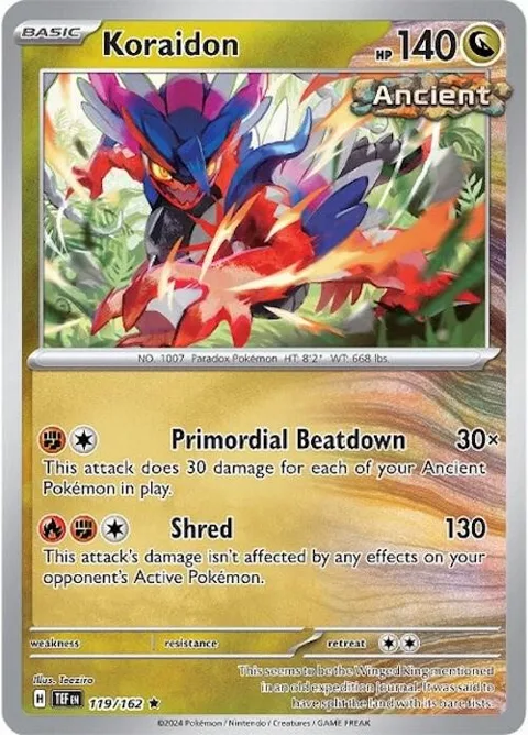 Koraidon #119/162 Holofoil Pokémon card from Temporal Forces