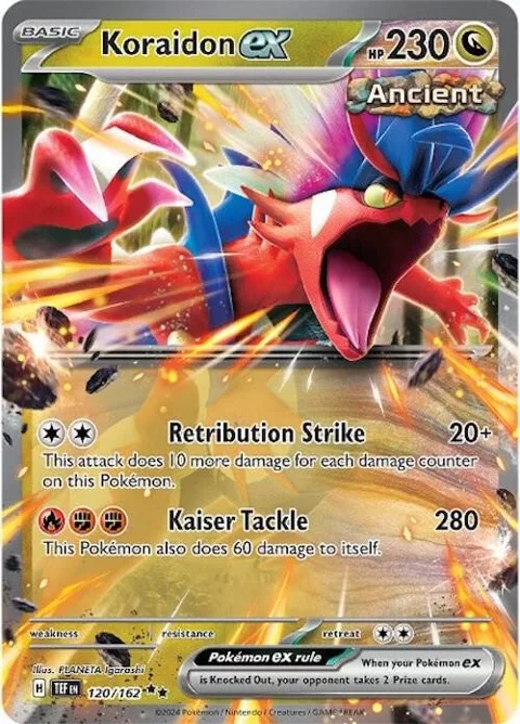 Koraidon ex #120/162 Holofoil Pokémon card from Temporal Forces