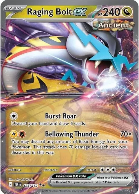 Raging Bolt ex #123/162 Holofoil Pokémon card from Temporal Forces