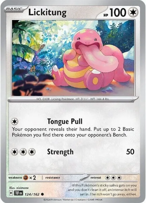 Lickitung #124/162 Pokémon card from Temporal Forces