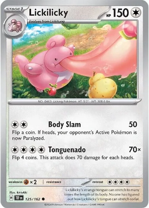 Lickilicky #125/162 Reverse Holofoil Pokémon card from Temporal Forces