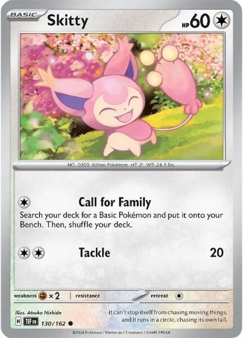 Skitty #130/162 Pokémon card from Temporal Forces