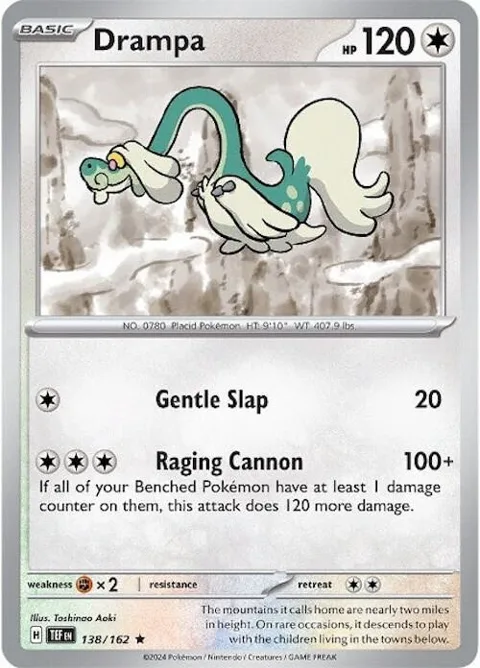 Drampa #138/162 Holofoil Pokémon card from Temporal Forces