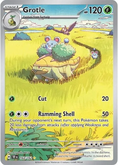 Grotle #164/162 Holofoil Pokémon card from Temporal Forces