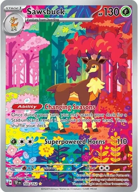 Sawsbuck #166/162 Holofoil Pokémon card from Temporal Forces