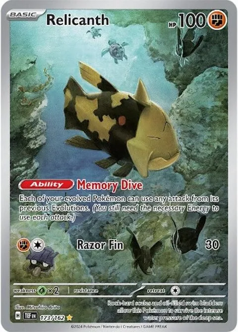 Relicanth #173/162 Holofoil Pokémon card from Temporal Forces