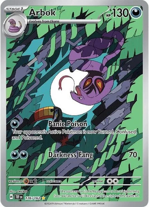 Arbok #176/162 Holofoil Pokémon card from Temporal Forces