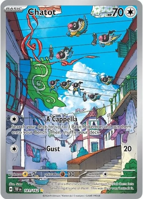 Chatot #181/162 Holofoil Pokémon card from Temporal Forces