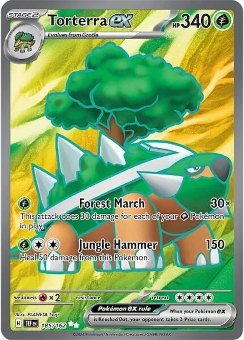 Torterra ex #185/162 Holofoil Pokémon card from Temporal Forces