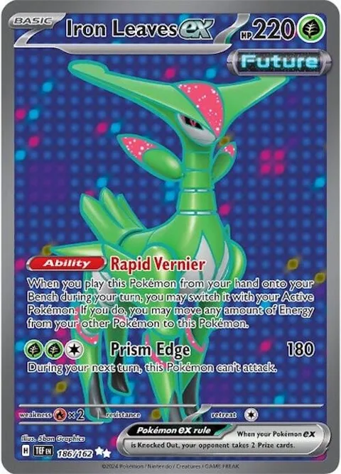 Iron Leaves ex #186/162 Holofoil Pokémon card from Temporal Forces