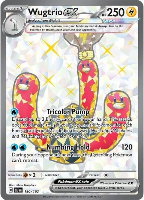 Wugtrio ex #190/162 Holofoil Pokémon card from Temporal Forces