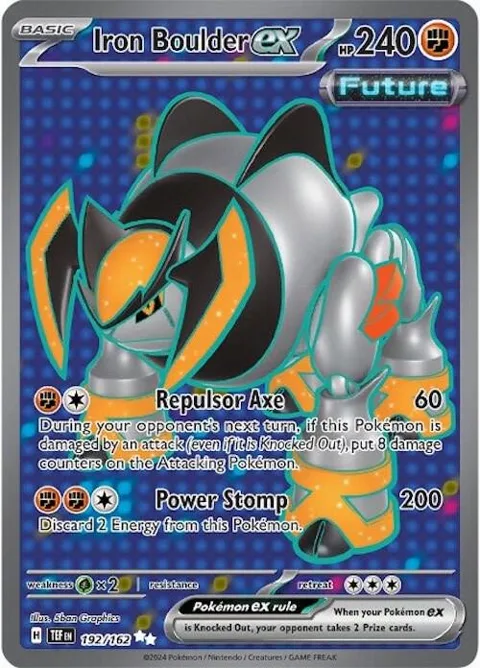 Iron Boulder ex #192/162 Holofoil Pokémon card from Temporal Forces