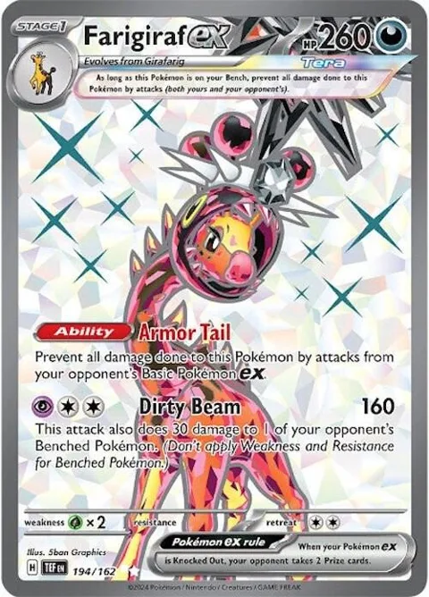 Farigiraf ex #194/162 Holofoil Pokémon card from Temporal Forces