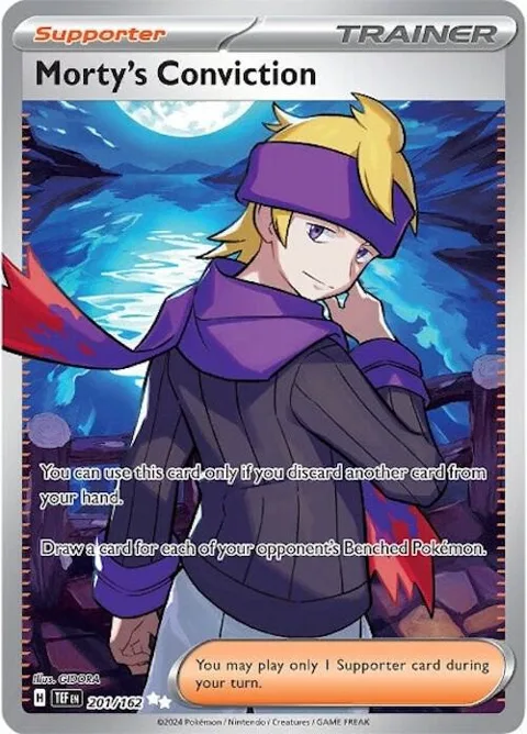 Morty's Conviction #201/162 Holofoil Pokémon card from Temporal Forces