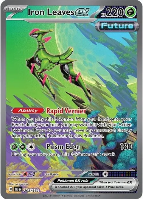 Iron Leaves ex #203/162 Holofoil Pokémon card from Temporal Forces