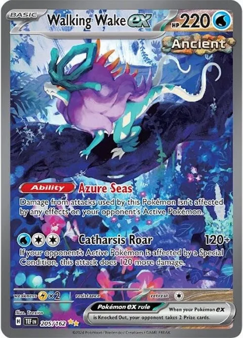 Walking Wake ex #205/162 Holofoil Pokémon card from Temporal Forces