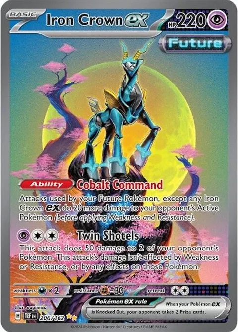 Iron Crown ex #206/162 Holofoil Pokémon card from Temporal Forces