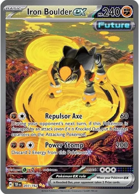 Iron Boulder ex #207/162 Holofoil Pokémon card from Temporal Forces