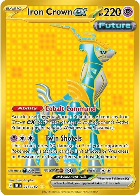 Iron Crown ex #216/162 Holofoil Pokémon card from Temporal Forces