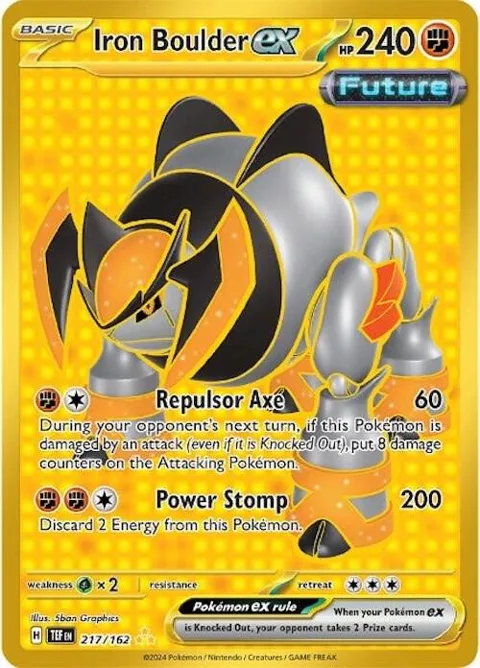 Iron Boulder ex #217/162 Holofoil Pokémon card from Temporal Forces