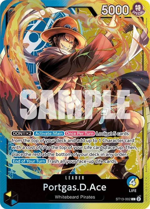 Portgas.D.Ace ST13-002 One Piece card from Ultra Deck: The Three Brothers