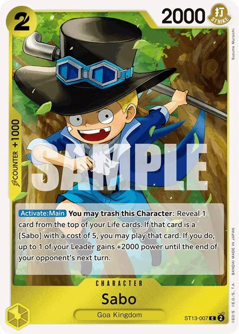 Sabo ST13-007 One Piece card from Ultra Deck: The Three Brothers