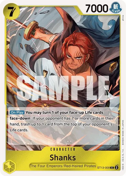 Shanks ST13-009 One Piece card from Ultra Deck: The Three Brothers