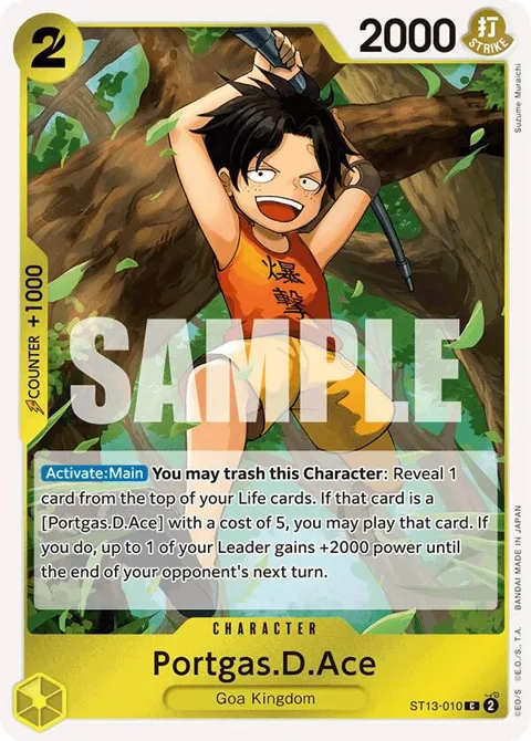 Portgas.D.Ace ST13-010 One Piece card from Ultra Deck: The Three Brothers