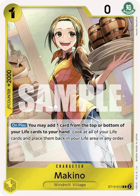 Makino ST13-012 One Piece card from Ultra Deck: The Three Brothers
