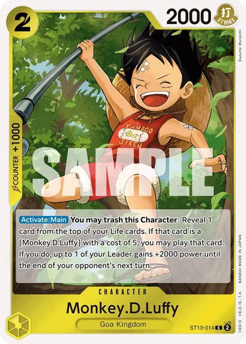 Monkey.D.Luffy ST13-014 One Piece card from Ultra Deck: The Three Brothers