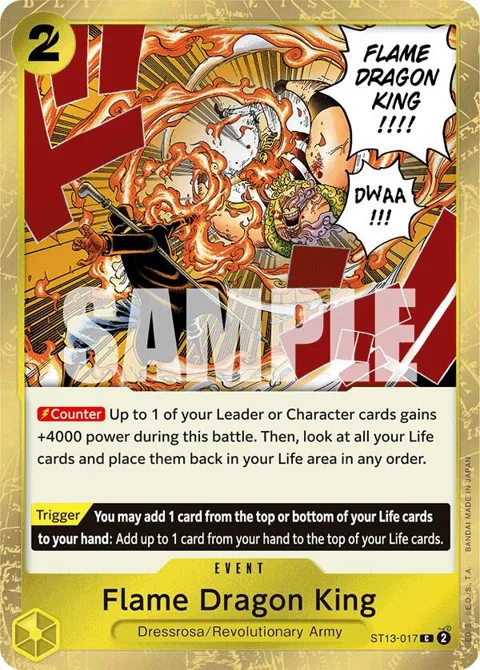 Flame Dragon King ST13-017 One Piece card from Ultra Deck: The Three Brothers