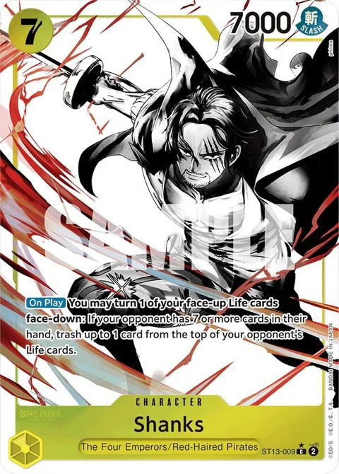 Shanks Alt Art ST13-009 One Piece card from Ultra Deck: The Three Brothers