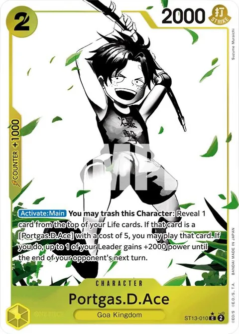 Portgas.D.Ace Alt Art ST13-010 One Piece card from Ultra Deck: The Three Brothers