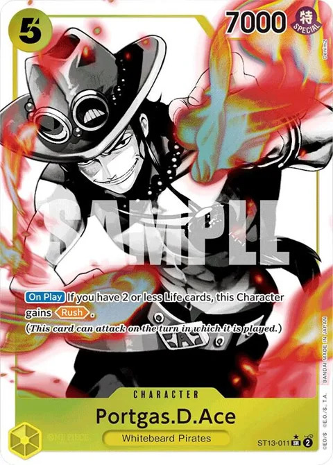 Portgas.D.Ace Alt Art ST13-011 One Piece card from Ultra Deck: The Three Brothers